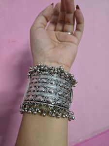 Silver Oxidised Rajasthani Style Bangle Bracelet