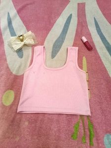 Pink Crop Tank Top