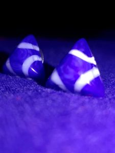 Blue and White Pyramid Earrings