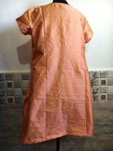 XXL Branded Peach Embroidered Kurta