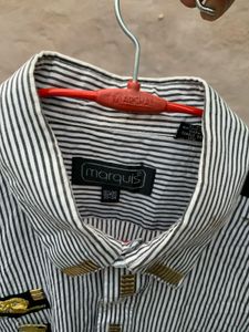Marquis Brand Striped Animal Print Shirt