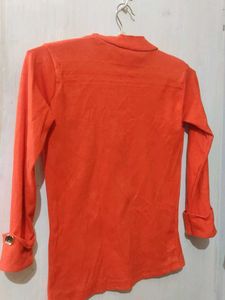 Coral Colour Fitted Style   Soft Fabric Top