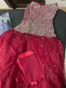 Elegant Maroon Ethnic Gown