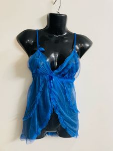 Blue Net Lingerie Top