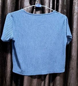 Cute Blue Button Top