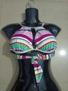 Striped Halter Bikini Top 99% New