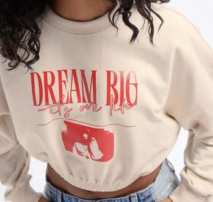 “New “Cropped Graphic Sweatshirt
