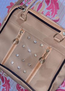 Stylish Handbag with Rhinestone Detail