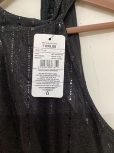 Sparkly Black Party wear knee length Dress