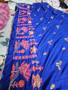 Blue Embroidered Saree