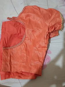 Peach Colour Net Saree