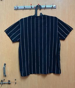 Locomotive Striped Black Tshirt For Men