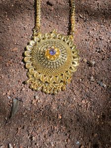 Long Chain With Minimal Purple Stone Dollar