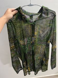 Georgette Long Shirt Dress