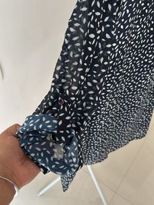 FabAlley Sheer Leaf Print Blouse