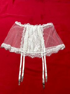 White Lace Sheer Garter Belt – Size XL