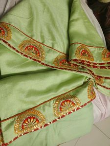 Beutiful Pisti Colour Border Saree