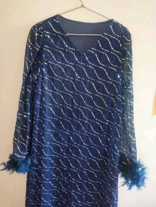 SAVANA Blue Embellished Dress