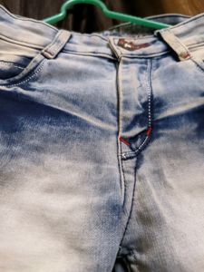 Boys Mid Rise Designer Damage Jeans Light Blue