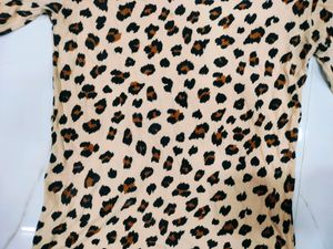 Biege Tiger Print Top