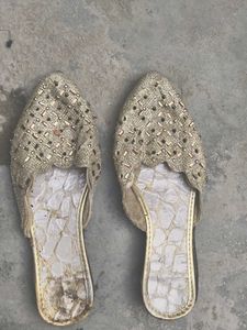 Gold Embellished Flats