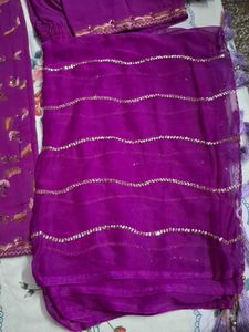 Purple Embroidered Kurta Set