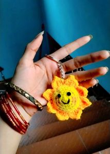 Crochet Sunflower Keychain