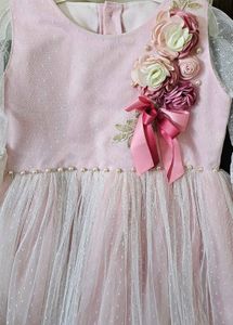 Pink Floral Girl&#39;s Party Dress