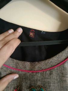 Embroidered Grey kurta
