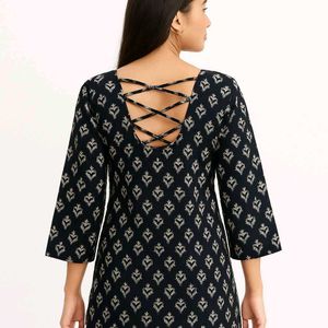 Printed Square Neck Top