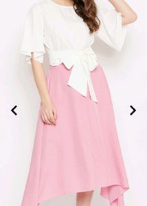 Waist Tie Up Top And Skirt Set