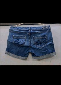 Blue Ripped Denim Shorts