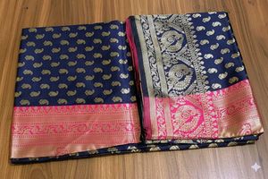 Elegant Silk saree with golden zari border