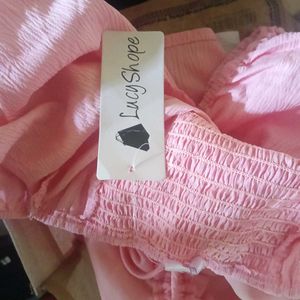 Cute Pink Peplum Top