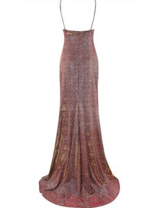 URBANIC Women&#39;s Ruched Sequin Gowns Sexy Spaghetti