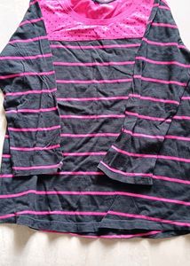 Pink And Black Tishirt