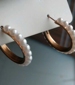 Pearl Hoop Earrings
