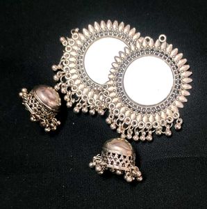 Mirror Jhumka Earrings