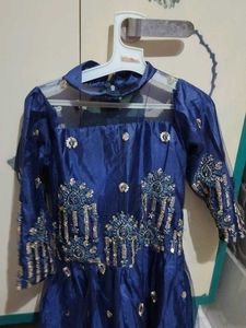 Elegant Blue Embellished Dress