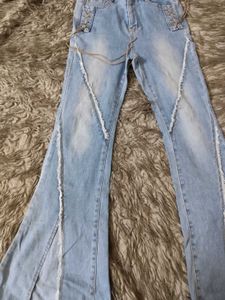Y2k Flared Tie Detail Jeans