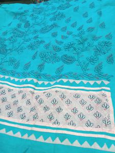 Unstitched Cotton Chicken Kari Suit