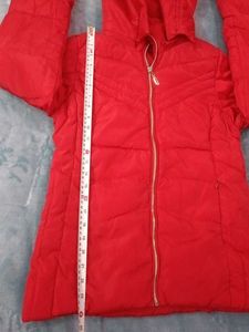 Red Puffer Hooded Jacket