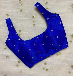 Paaded Sequence Patch Work Back Hook Blouse