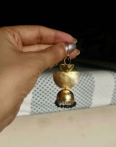 Elegant Gold Jhumka Earrings,unused