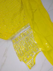 Yellow Embellished Lehenga Choli Set