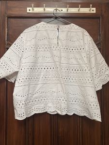 White Eyelet Top