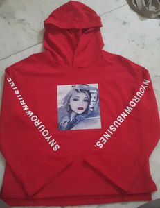 Red Graphic Print Hoodie