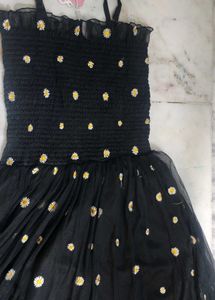 Black Floral Daisy Dress