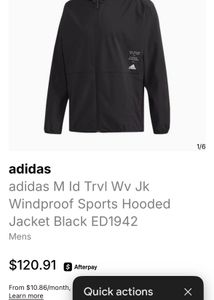 Adidas Windproof Hooded Sports Jacket – Black | Si