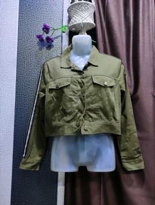 Olive Green Cropped Jacket
